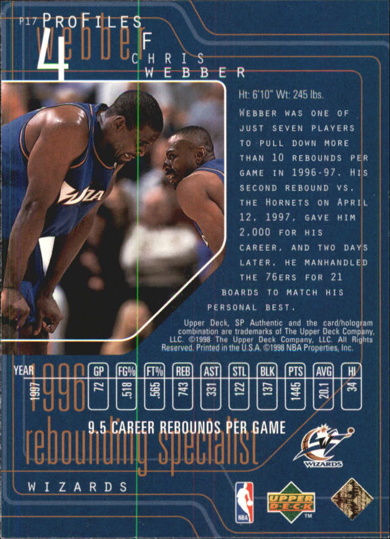 1997/1998 SP Authentic (Upper Deck) Basketball - Picture 233 of 253