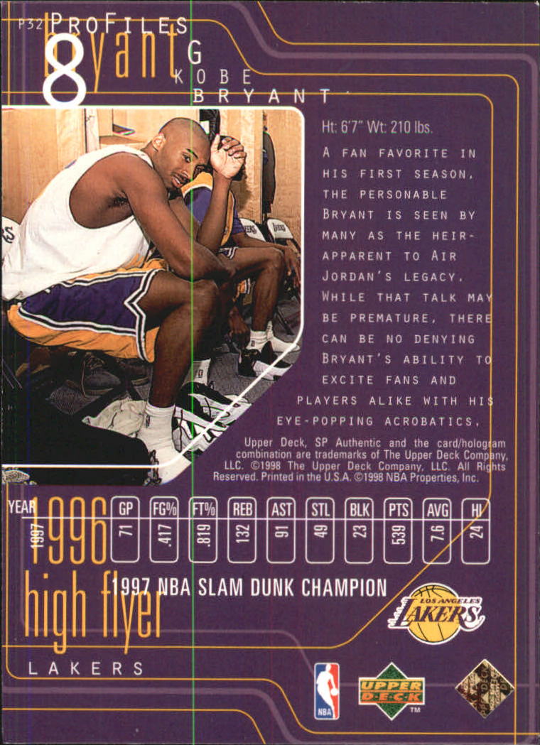 1997/1998 SP Authentic (Upper Deck) Basketball - Picture 243 of 253