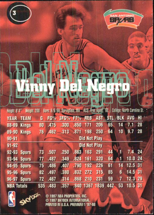 1997-98 SkyBox Premium Basketball Card Pick - Picture 7 of 357
