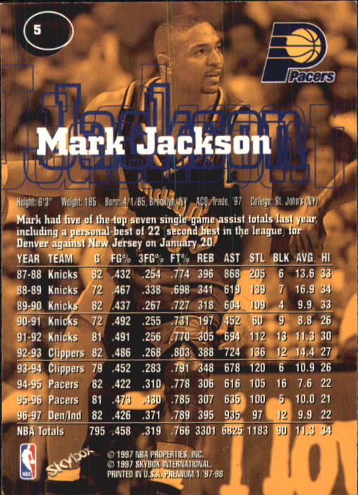 1997-98 SkyBox Premium Basketball Card Pick - Picture 9 of 357