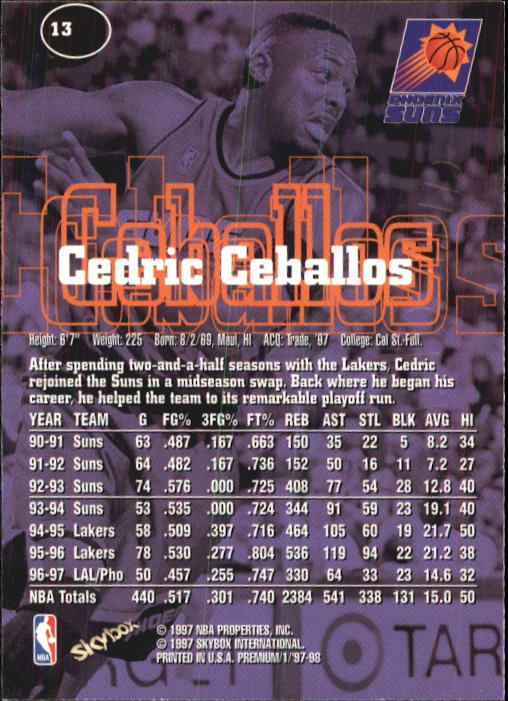 1997-98 SkyBox Premium Basketball Card Pick - Picture 19 of 357
