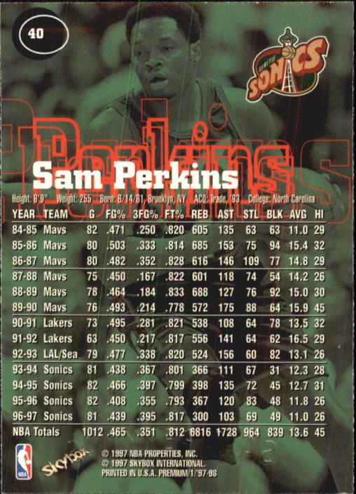 1997-98 SkyBox Premium Basketball Card Pick - Picture 45 of 357