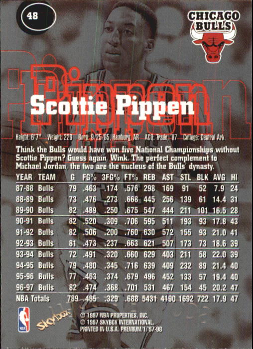 1997-98 SkyBox Premium Basketball Card Pick - Picture 59 of 357