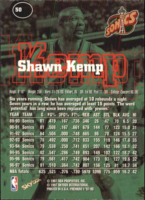 1997-98 SkyBox Premium Basketball Card Pick - Picture 61 of 357