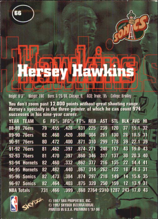 1997-98 SkyBox Premium Basketball Card Pick - Picture 83 of 357