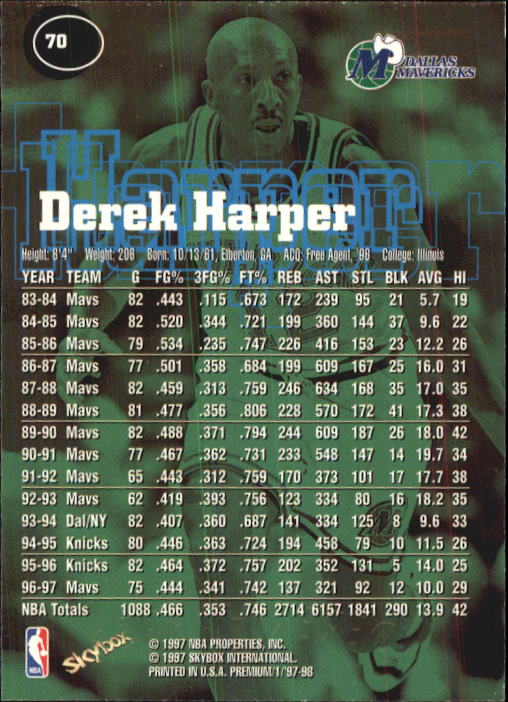 1997-98 SkyBox Premium Basketball Card Pick - Picture 89 of 357