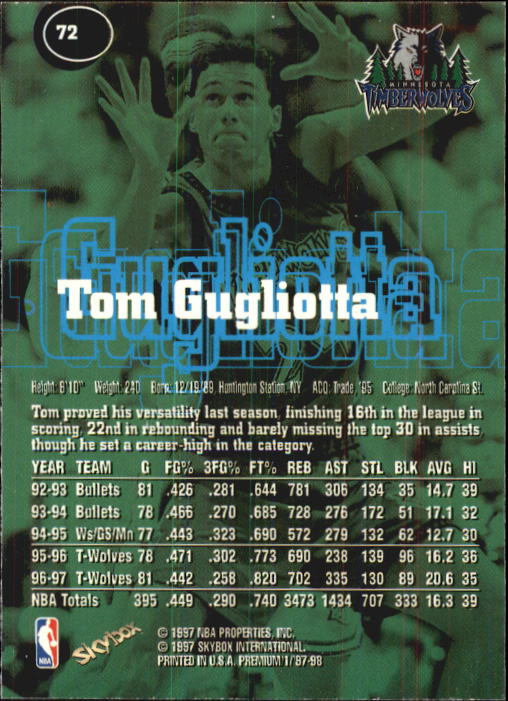 1997-98 SkyBox Premium Basketball Card Pick - Picture 93 of 357