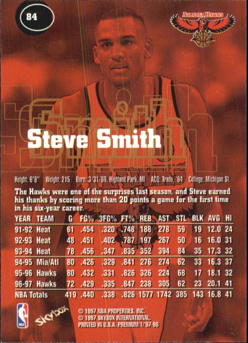 1997-98 SkyBox Premium Basketball Card Pick - Picture 103 of 357