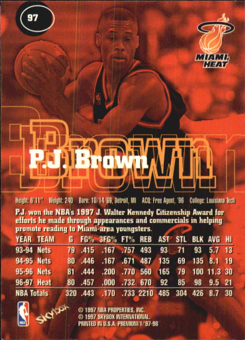 1997-98 SkyBox Premium Basketball Card Pick - Picture 123 of 357