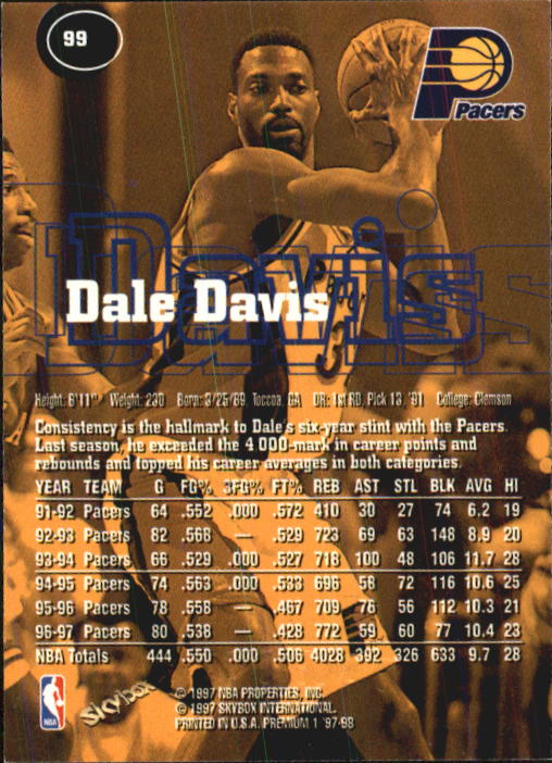 1997-98 SkyBox Premium Basketball Card Pick - Picture 127 of 357