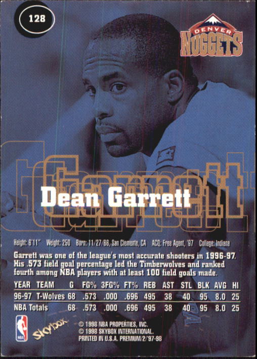 1997-98 SkyBox Premium Basketball Card Pick - Picture 163 of 357