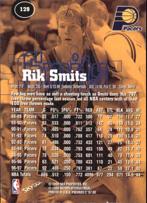 1997-98 SkyBox Premium Basketball Card Pick - Picture 165 of 357