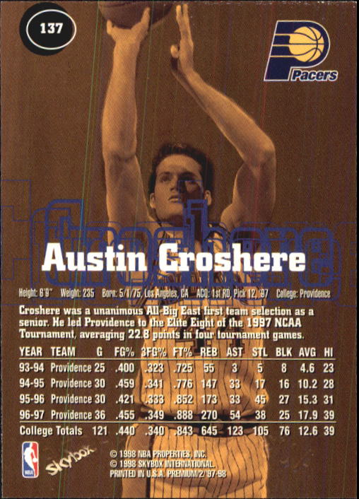 1997-98 SkyBox Premium Basketball Card Pick - Picture 181 of 357