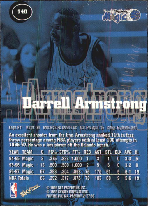 1997-98 SkyBox Premium Basketball Card Pick - Picture 187 of 357