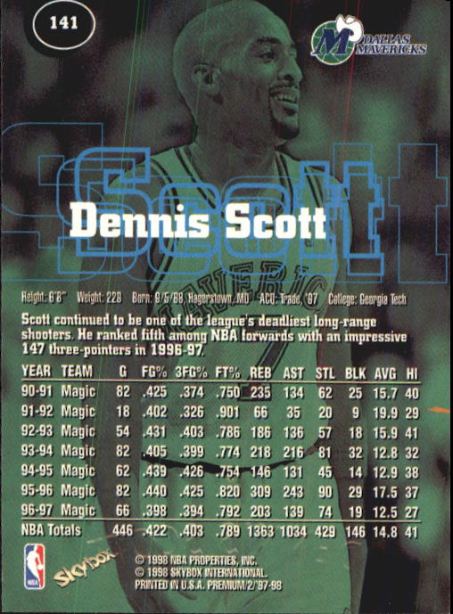 1997-98 SkyBox Premium Basketball Card Pick - Picture 189 of 357