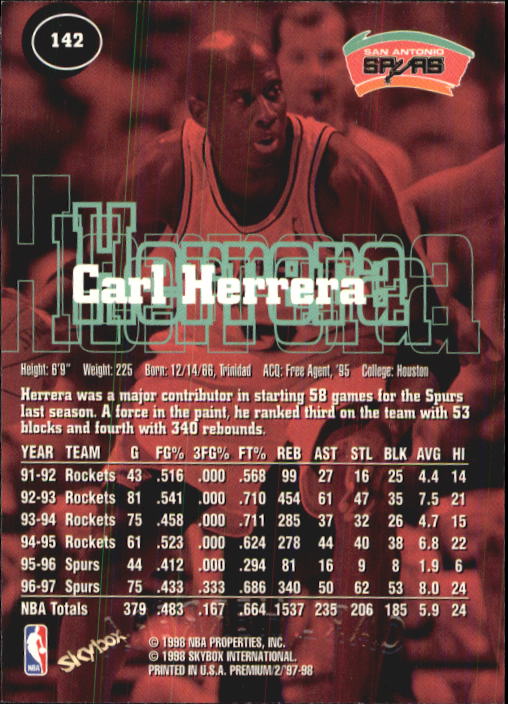 1997-98 SkyBox Premium Basketball Card Pick - Picture 191 of 357
