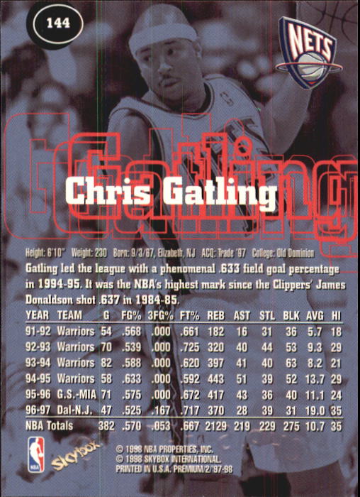 1997-98 SkyBox Premium Basketball Card Pick - Picture 195 of 357