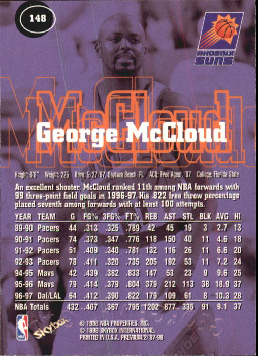 1997-98 SkyBox Premium Basketball Card Pick - Picture 203 of 357