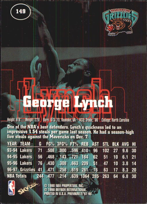1997-98 SkyBox Premium Basketball Card Pick - Picture 205 of 357