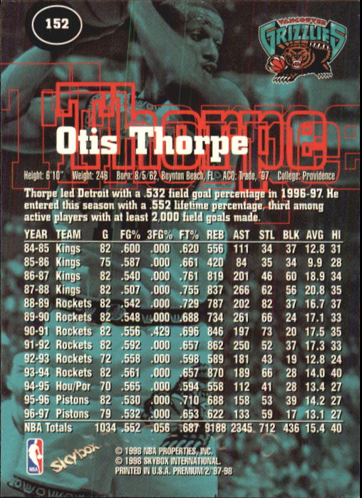 1997-98 SkyBox Premium Basketball Card Pick - Picture 211 of 357