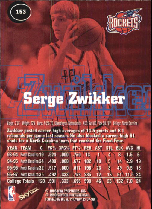 1997-98 SkyBox Premium Basketball Card Pick - Picture 213 of 357