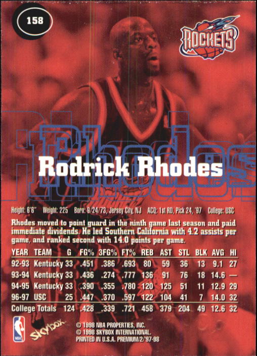 1997-98 SkyBox Premium Basketball Card Pick - Picture 223 of 357