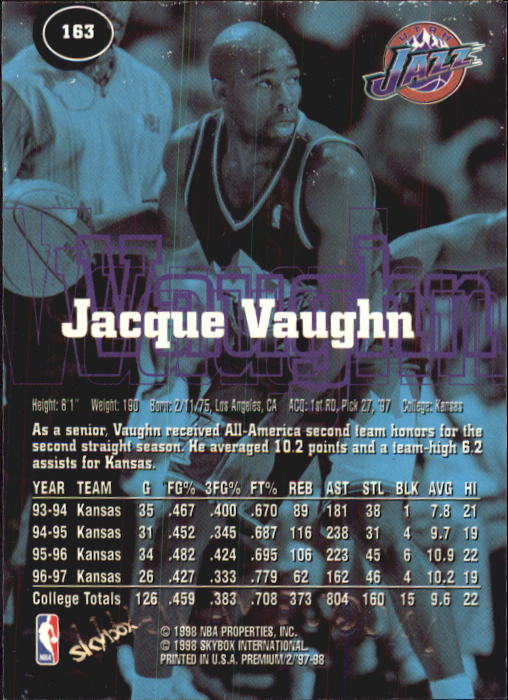 1997-98 SkyBox Premium Basketball Card Pick - Picture 233 of 357
