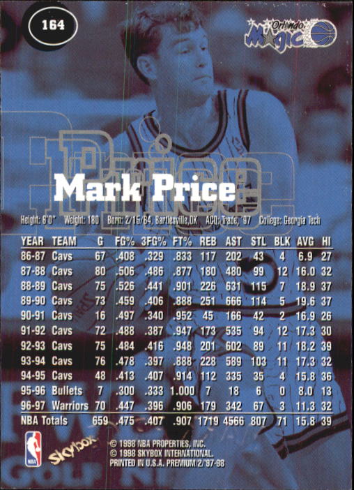 1997-98 SkyBox Premium Basketball Card Pick - Picture 235 of 357