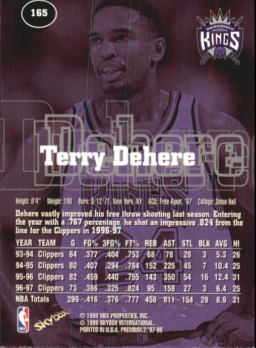 1997-98 SkyBox Premium Basketball Card Pick - Picture 237 of 357