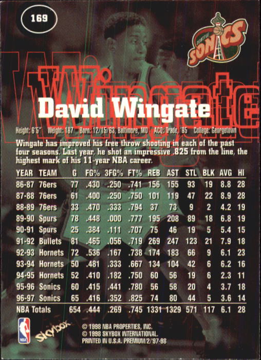 1997-98 SkyBox Premium Basketball Card Pick - Picture 245 of 357