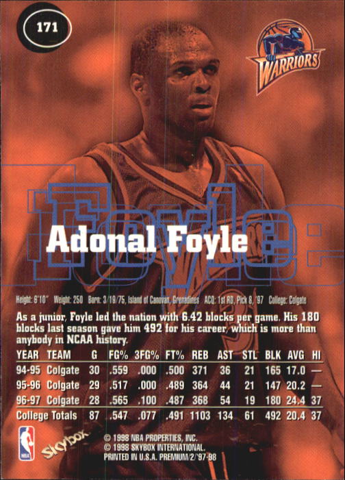 1997-98 SkyBox Premium Basketball Card Pick - Picture 249 of 357
