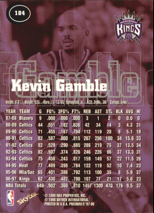1997-98 SkyBox Premium Basketball Card Pick - Picture 275 of 357