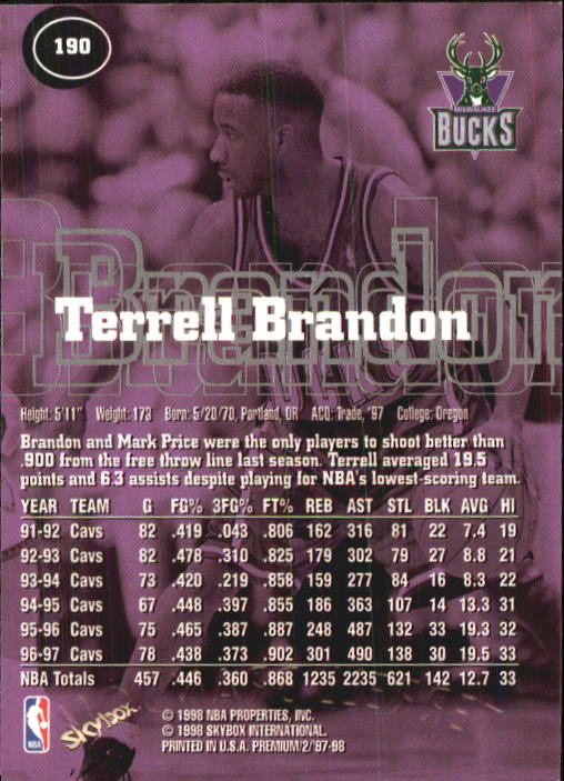 1997-98 SkyBox Premium Basketball Card Pick - Picture 285 of 357