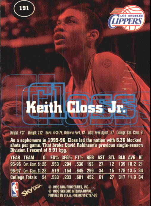 1997-98 SkyBox Premium Basketball Card Pick - Picture 287 of 357