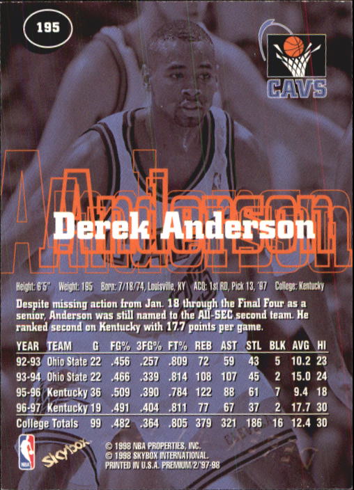 1997-98 SkyBox Premium Basketball Card Pick - Picture 295 of 357