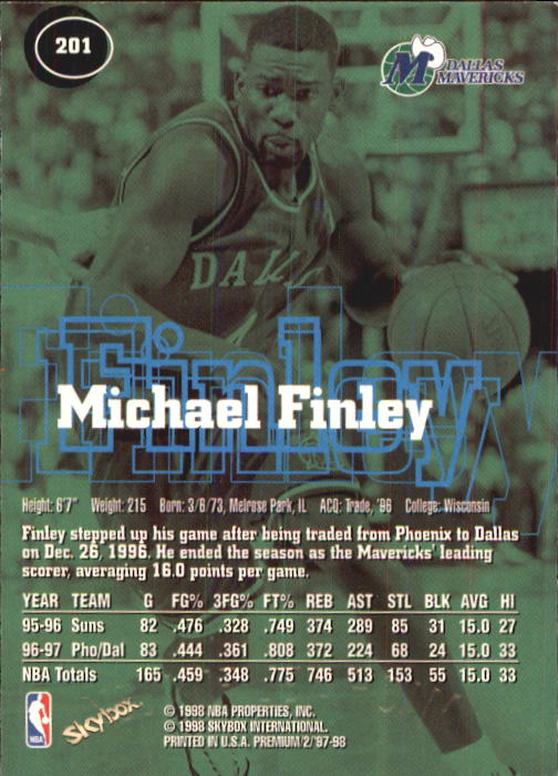 1997-98 SkyBox Premium Basketball Card Pick - Picture 307 of 357