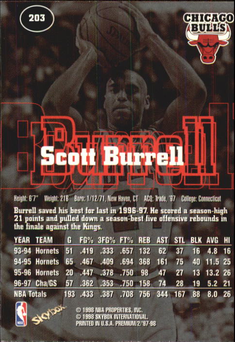 1997-98 SkyBox Premium Basketball Card Pick - Picture 311 of 357