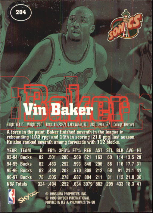 1997-98 SkyBox Premium Basketball Card Pick - Picture 313 of 357