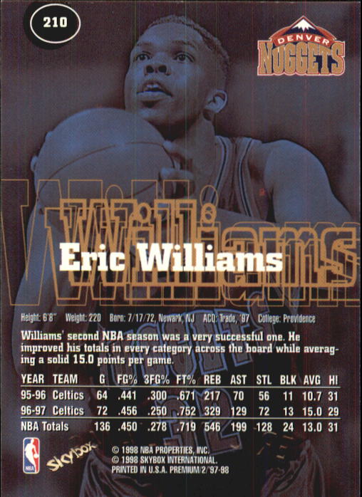 1997-98 SkyBox Premium Basketball Card Pick - Picture 325 of 357