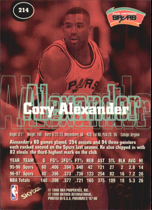 1997-98 SkyBox Premium Basketball Card Pick - Picture 333 of 357