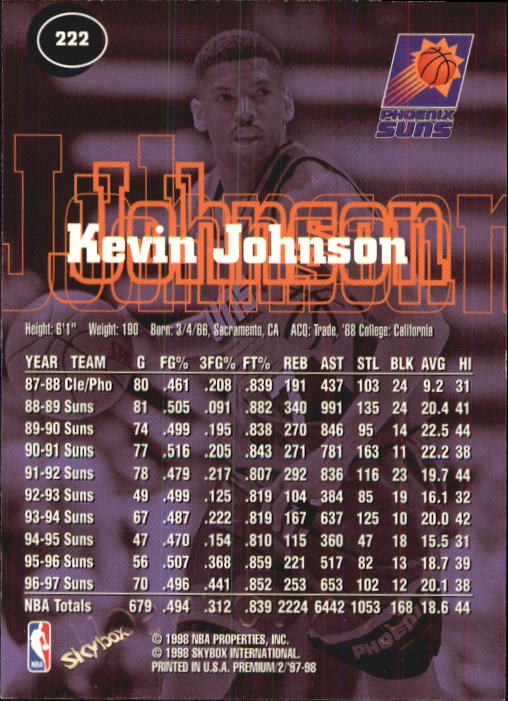 1997-98 SkyBox Premium Basketball Card Pick - Picture 347 of 357