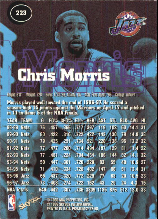 1997-98 SkyBox Premium Basketball Card Pick - Picture 349 of 357