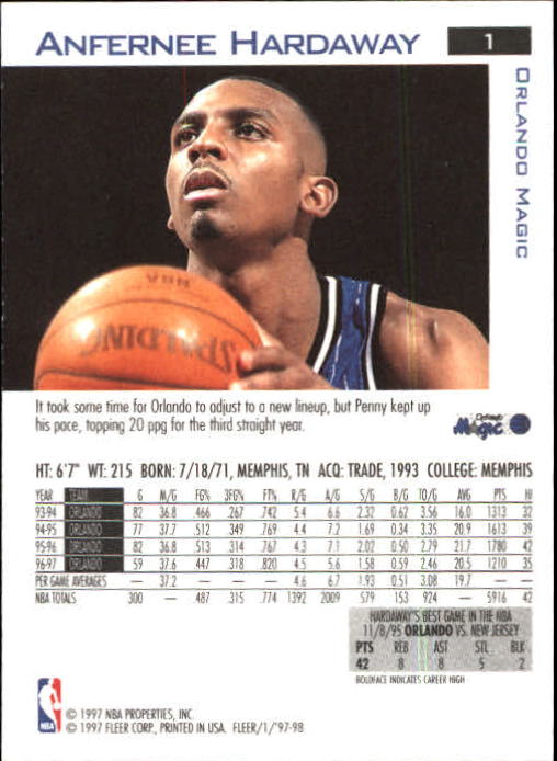 1997/1998 Fleer Basketball Part 1 Main Set Cards - Picture 3 of 347