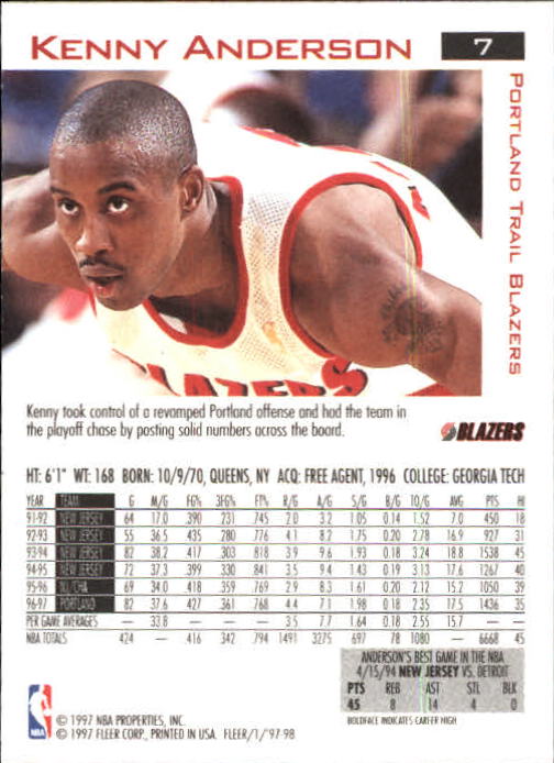 1997/1998 Fleer Basketball Part 1 Main Set Cards - Picture 11 of 347