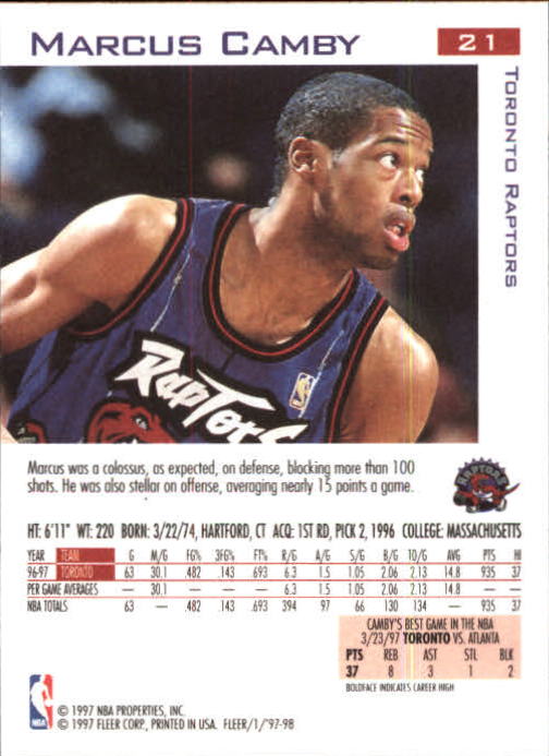 1997/1998 Fleer Basketball Part 1 Main Set Cards - Picture 29 of 347