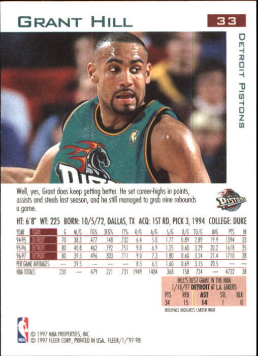 1997/1998 Fleer Basketball Part 1 Main Set Cards - Picture 45 of 347