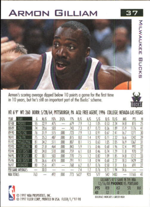 1997/1998 Fleer Basketball Part 1 Main Set Cards - Picture 51 of 347