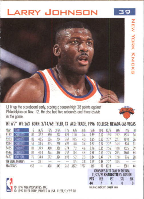 1997/1998 Fleer Basketball Part 1 Main Set Cards - Picture 55 of 347