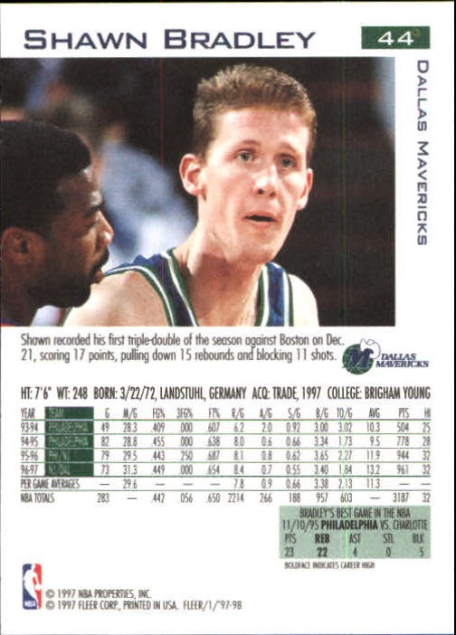 1997/1998 Fleer Basketball Part 1 Main Set Cards - Picture 61 of 347