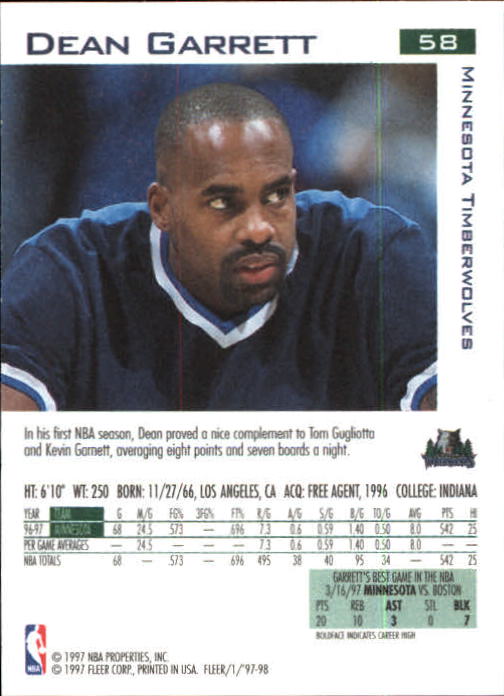 1997/1998 Fleer Basketball Part 1 Main Set Cards - Picture 81 of 347